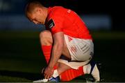 24 April 2021; Keith Earls of Munster ties his laces during the Guinness PRO14 Rainbow Cup match between Leinster and Munster at RDS Arena in Dublin. Photo by Sam Barnes/Sportsfile