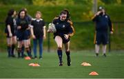 26 April 2021; Aoife Hickey during a Skerries U15 girls rugby training session at Skerries RFC in Dublin. Under government guidelines, underage training can resume on a non-contact basis in pods of 15 or fewer. Photo by Ramsey Cardy/Sportsfile