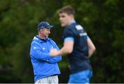 27 April 2021; Leinster head coach Leo Cullen and Garry Ringrose during Leinster rugby squad training at UCD in Dublin. Photo by Stephen McCarthy/Sportsfile