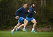 27 April 2021; Jonathan Sexton and Robbie Henshaw, right, during Leinster rugby squad training at UCD in Dublin. Photo by Stephen McCarthy/Sportsfile
