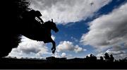 28 April 2021; Bay Hill, with Aidan Kelly up, jumps the first during the Adare Manor Opportunity Series Final Handicap Hurdle on day two of the Punchestown Festival at Punchestown Racecourse in Kildare. Photo by David Fitzgerald/Sportsfile