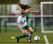28 April 2021; Ellen Molloy, left, in action against Rebecca Watkins during a Republic of Ireland WNT home-based training session at the FAI National Training Centre in Abbotstown, Dublin. Photo by Harry Murphy/Sportsfile