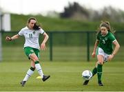 28 April 2021; Aine O'Gorman and Aoibheann Clancy during a Republic of Ireland WNT home-based training session at the FAI National Training Centre in Abbotstown, Dublin. Photo by Harry Murphy/Sportsfile