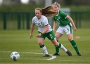 28 April 2021; Muireann Devaney in action against Jessie Stapleton during a Republic of Ireland WNT home-based training session at the FAI National Training Centre in Abbotstown, Dublin. Photo by Harry Murphy/Sportsfile