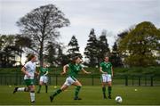 28 April 2021; Rebecca Watkins in action against Muireann Devaney during a Republic of Ireland WNT home-based training session at the FAI National Training Centre in Abbotstown, Dublin. Photo by Harry Murphy/Sportsfile