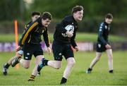 28 April 2021; Daniel Walsh in action during Carlow U15 boys rugby training at Carlow RFC in Carlow. Photo by Matt Browne/Sportsfile