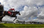 29 April 2021; Jiving Jerry, with Cathal Landers up, jumps the last on their way to winning the Specialist Joinery Group Handicap Hurdle during day three of the Punchestown Festival at Punchestown Racecourse in Kildare. Photo by Harry Murphy/Sportsfile