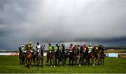 29 April 2021; Runners and riders before the start of the Pigsback.com Handicap Steeplechase during day three of the Punchestown Festival at Punchestown Racecourse in Kildare. Photo by Harry Murphy/Sportsfile