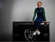 30 April 2021; (EDITORS NOTE: This image has been altered: Shoe brand logo was removed.) Republic of Ireland Women’s national team manager Vera Pauw poses for a portrait at the FAI National Training Centre in Abbotstown, Dublin, following the 2023 FIFA Women's World Cup Qualifying Draw. Photo by Stephen McCarthy/Sportsfile