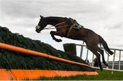 30 April 2021; Covert Field jumps the third after parting company with jockey Harry Swan during the Paddy Power Hunters Steeplechase during day four of the Punchestown Festival at Punchestown Racecourse in Kildare. Photo by Harry Murphy/Sportsfile