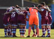 30 April 2021; The Drogheda United team huddle before the SSE Airtricity League Premier Division match between Drogheda United and Sligo Rovers at Head in the Game Park in Drogheda, Louth. Photo by Ben McShane/Sportsfile