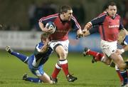 6 February 2004; Jason Holland, Munster, supported by team-mate Rob Henderson, in action against Daniel Kane, The Borders. Celtic League 2003-2004, Division 1, Munster v The Borders, Musgrave Park, Cork. Picture credit; Brendan Moran / SPORTSFILE *EDI*