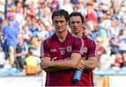 7 July 2013; A dejected David Burke, Galway, watches the cup presentation. Leinster GAA Hurling Senior Championship Final, Galway v Dublin, Croke Park, Dublin. Picture credit: Ray McManus / SPORTSFILE