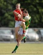 13 July 2013; Emma Sherwood, Kerry, in action against Briege Corkery, Cork. TG4 Ladies Football Munster Senior Championship Final, Kerry v Cork, Castletownroche, Cork. Picture credit: Diarmuid Greene / SPORTSFILE