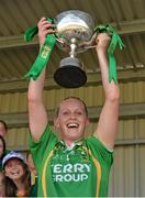 13 July 2013; Kerry captain Bernie Breen lifts the cup after victory over Cork. TG4 Ladies Football Munster Senior Championship Final, Kerry v Cork, Castletownroche, Cork. Picture credit: Diarmuid Greene / SPORTSFILE