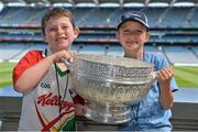 13 July 2013; Former Dublin football star Ciarán Whelan was the latest to feature on the Bord Gáis Energy Legends Tour Series 2013 and ahead of the Leinster Senior Final he gave a unique tour of the Croke Park stadium and facilities. Pictured on the tour is David McKeon, left, age 7, and Cian Doyle, age 7, from Fingal, Co. Dublin. Other greats of the game still to feature this Summer on the Bord Gáis Energy Legends Tour Series include Steven McDonnell, Ken McGrath, Pat Gilroy and Noel Skehan. Full details and dates for the Bord Gáis Energy Legends Tour Series 2013 are available on www.crokepark.ie/events. Croke Park, Dublin. Picture credit: Barry Cregg / SPORTSFILE