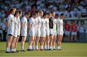 13 July 2013; The Kildare team stand for the national anthem before the game. GAA Football All-Ireland Senior Championship, Round 2, Kildare v Louth, St Conleth's Park, Newbridge, Co. Kildare. Picture credit: Barry Cregg / SPORTSFILE