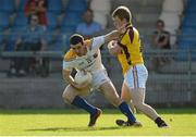 13 July 2013; Francis McGee, Longford, in action against Michael Furlong, Wexford. GAA Football All-Ireland Senior Championship, Round 2, Longford v Wexford, Glennon Brothers Pearse Park, Longford. Picture credit: Matt Browne / SPORTSFILE