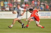13 July 2013; Daniel Flynn, Kildare, in action against Derek Maguire, Louth. GAA Football All-Ireland Senior Championship, Round 2, Kildare v Louth, St Conleth's Park, Newbridge, Co. Kildare. Picture credit: Barry Cregg / SPORTSFILE