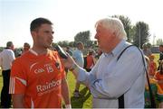 13 July 2013; Eugene McVerry, Armagh, speaking to a  journalist after the game. GAA Football All-Ireland Senior Championship, Round 2, Leitrim v Armagh, Pairc Sean Mac Diarmada, Carrick-on-Shannon, Co. Leitrim. Picture credit: Oliver McVeigh / SPORTSFILE