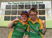 13 July 2013; JJ Lipsett and Dean Magowan, from Kinlough, Co. Leitrim, at the game. GAA Football All-Ireland Senior Championship, Round 2, Leitrim v Armagh, Pairc Sean Mac Diarmada, Carrick-on-Shannon, Co. Leitrim. Picture credit: Oliver McVeigh / SPORTSFILE