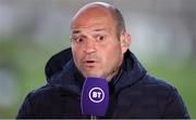 30 April 2021; Former Ireland and Ulster captain Rory Best during his role as analyst for BT Sport before the Heineken Challenge Cup semi-final match between Leicester Tigers and Ulster at Welford Road in Leicester, England. Photo by Matt Impey/Sportsfile