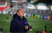 30 April 2021; Former Ireland and Ulster captain Rory Best during his role as analyst for BT Sport before the Heineken Challenge Cup semi-final match between Leicester Tigers and Ulster at Welford Road in Leicester, England. Photo by Matt Impey/Sportsfile