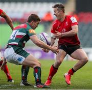 30 April 2021; Billy Burns of Ulster in action against Guy Porter of Leicester Tigers during the Heineken Challenge Cup semi-final match between Leicester Tigers and Ulster at Welford Road in Leicester, England. Photo by Matt Impey/Sportsfile