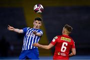 30 April 2021; Sean McSweeney of Treaty United in action against Jonathon Lunney of Shelbourne during the SSE Airtricity League First Division match between Shelbourne and Treaty United at Tolka Park in Dublin. Photo by Piaras Ó Mídheach/Sportsfile