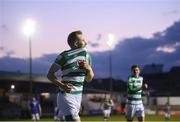 30 April 2021; Sean Hoare of Shamrock Rovers celebrates after scoring his side's second goal during the SSE Airtricity League Premier Division match between Finn Harps and Shamrock Rovers at Finn Park in Ballybofey, Donegal. Photo by Stephen McCarthy/Sportsfile