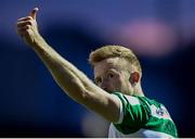 30 April 2021; Sean Hoare of Shamrock Rovers after scoring his side's second goal during the SSE Airtricity League Premier Division match between Finn Harps and Shamrock Rovers at Finn Park in Ballybofey, Donegal. Photo by Stephen McCarthy/Sportsfile