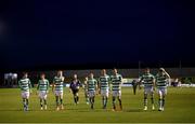 30 April 2021; Shamrock Rovers players following their side's victory in the SSE Airtricity League Premier Division match between Finn Harps and Shamrock Rovers at Finn Park in Ballybofey, Donegal. Photo by Stephen McCarthy/Sportsfile