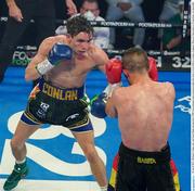 30 April 2021; Michael Conlan, left, and Ionut Balut during their WBO international super-bantamweight title bout at York Hall in London, England. Photo by Queensberry Promotions via Sportsfile