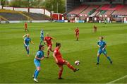 1 May 2021; Noelle Murray of Shelbourne in action against Aoife Brophy of DLR Waves during the SSE Airtricity Women's National League match between Shelbourne and DLR Waves at Tolka Park in Dublin. Photo by Eóin Noonan/Sportsfile
