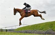 1 May 2021; Blast Of Koeman, with Sean Flanagan up, jumps Ruby's Double during the Dooley Insurance Group Cross Country Steeplechase on day five of the Punchestown Festival at Punchestown Racecourse in Kildare. Photo by Seb Daly/Sportsfile