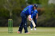 1 May 2021; Graham Hume of North West Warriors plays a shot during the Inter-Provincial Cup 2021 match between Leinster Lightning and North West Warriors at Pembroke Cricket Club in Dublin. Photo by Brendan Moran/Sportsfile