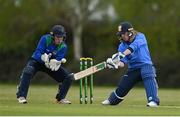 1 May 2021; Jamie Grassi of Leinster Lightning plays a shot during the Inter-Provincial Cup 2021 match between Leinster Lightning and North West Warriors at Pembroke Cricket Club in Dublin. Photo by Brendan Moran/Sportsfile