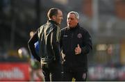 30 April 2021; Bohemians manager Keith Long, right, and first team player development coach Derek Pender before the SSE Airtricity League Premier Division match between Bohemians and Derry City at Dalymount Park in Dublin. Photo by Seb Daly/Sportsfile
