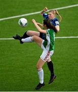 1 May 2021; Laura Shine of Cork City in action against Leah Brady of Athlone Town during the SSE Airtricity Women's National League match between Athlone Town and Cork City at Athlone Town Stadium in Athlone, Westmeath. Photo by Ramsey Cardy/Sportsfile