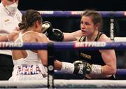 1 May 2021; Katie Taylor, right, in action against Natasha Jonas during their WBC, WBA, IBF and WBO female lightweight title fight  at the Manchester Arena in Manchester, England. Photo by Mark Robinson / Matchroom Boxing via Sportsfile