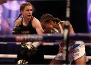 1 May 2021; Katie Taylor, left, and Natasha Jonas during their WBC, WBA, IBF and WBO female lightweight title fight at the Manchester Arena in Manchester, England. Photo by Mark Robinson / Matchroom Boxing via Sportsfile