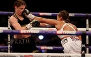 1 May 2021; Katie Taylor, left, and Natasha Jonas during their WBC, WBA, IBF and WBO female lightweight title fight at the Manchester Arena in Manchester, England. Photo by Mark Robinson / Matchroom Boxing via Sportsfile