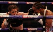 1 May 2021; Katie Taylor, left, and Natasha Jonas during their WBC, WBA, IBF and WBO female lightweight title fight at the Manchester Arena in Manchester, England. Photo by Mark Robinson / Matchroom Boxing via Sportsfile