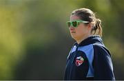 2 May 2021; Typhoons head coach Clare Shillington before the Arachas Super 50 Cup 2021 match between Typhoons and Scorchers at Pembroke Cricket Club in Dublin. Photo by Seb Daly/Sportsfile