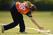 2 May 2021; Anna Kerrison of Scorchers fields the ball to prevent a boundary during the Arachas Super 50 Cup 2021 match between Typhoons and Scorchers at Pembroke Cricket Club in Dublin. Photo by Seb Daly/Sportsfile