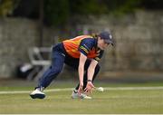 2 May 2021; Sophie MacMahon of Scorchers fields the ball during the Arachas Super 50 Cup 2021 match between Typhoons and Scorchers at Pembroke Cricket Club in Dublin. Photo by Seb Daly/Sportsfile