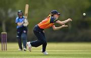 2 May 2021; Lara Maritz of Scorchers attempts to field the ball during the Arachas Super 50 Cup 2021 match between Typhoons and Scorchers at Pembroke Cricket Club in Dublin. Photo by Seb Daly/Sportsfile
