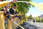 2 May 2021; La Rochelle supporters outside the stadium before the Heineken Champions Cup semi-final match between La Rochelle and Leinster at Stade Marcel Deflandre in La Rochelle, France. Photo by Julien Poupart/Sportsfile