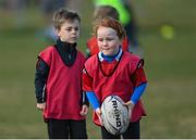 2 May 2021; Grace O'Malley during Seapoint Minis rugby training at Seapoint RFC in Dublin. Photo by Ramsey Cardy/Sportsfile
