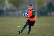 2 May 2021; Rhys O'Connor during Seapoint Minis rugby training at Seapoint RFC in Dublin. Photo by Ramsey Cardy/Sportsfile